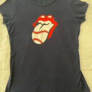Women’s Rolling Stone tour, baseball blue T-Shirt